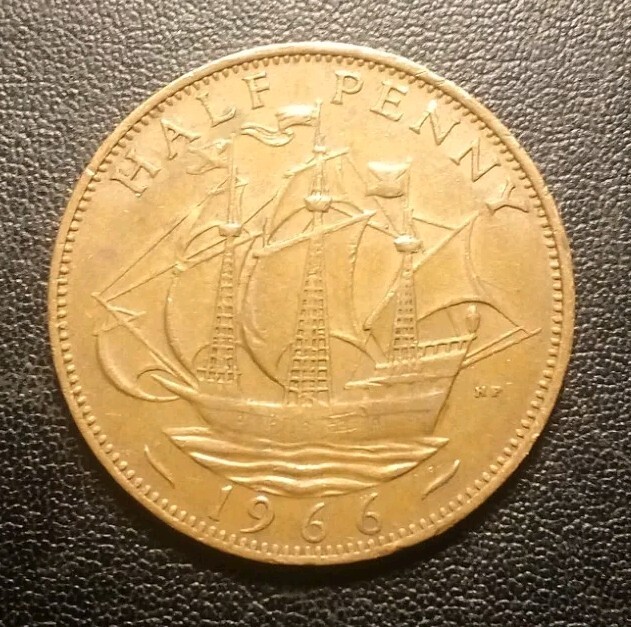 1966 Great Britain Half Penny