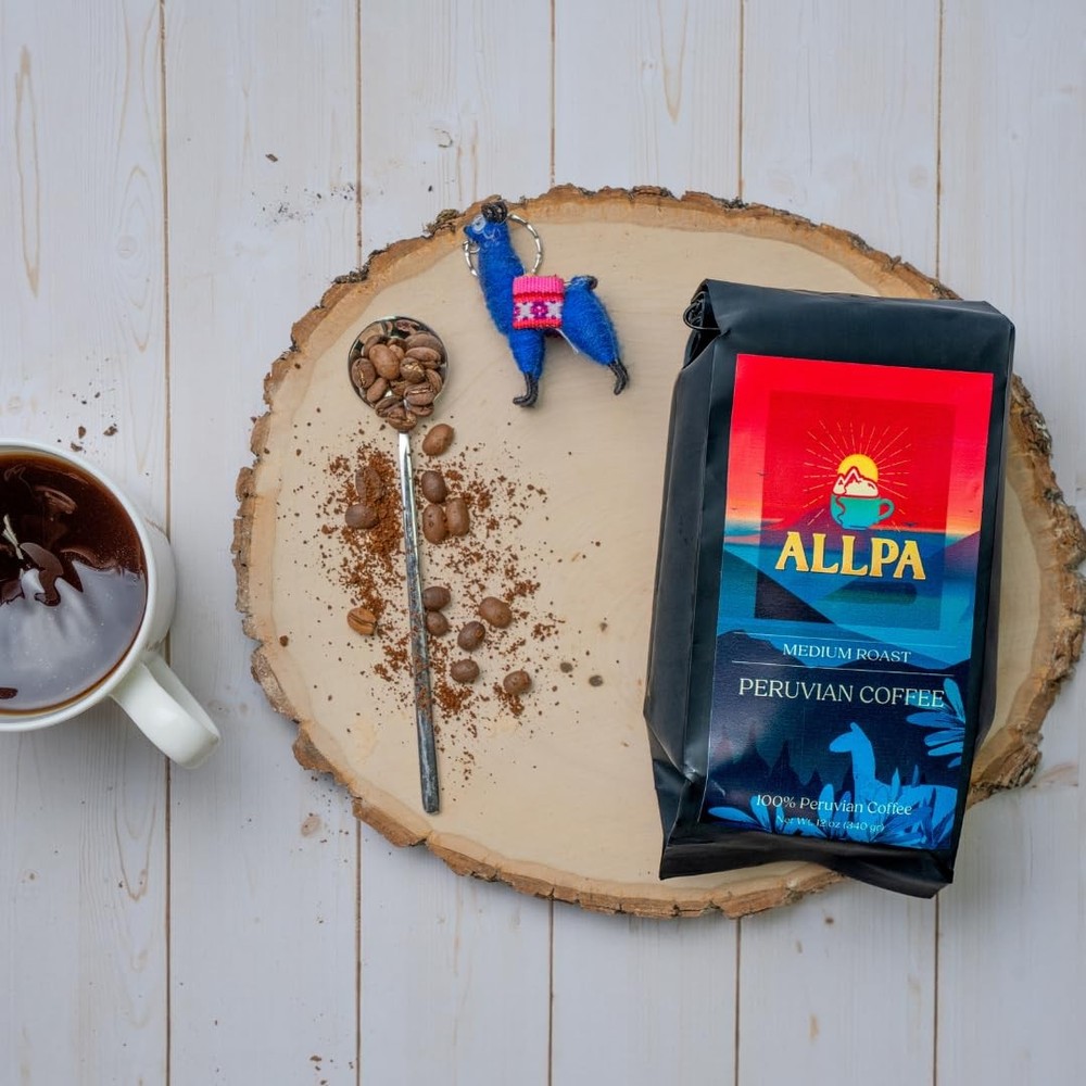 Allpa Peruvian Medium Roast Single Origin Whole Bean Coffee 12 oz