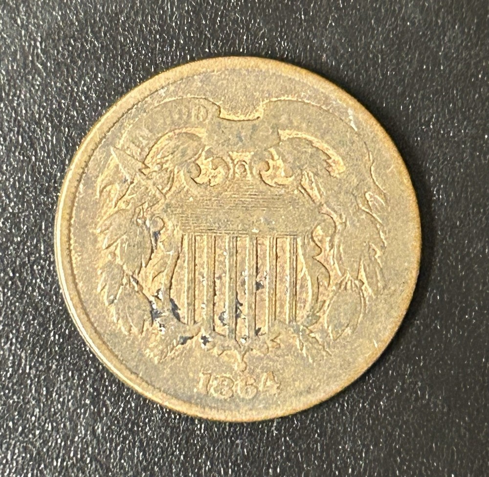 1864 Two Cent Piece Large Motto 2186402