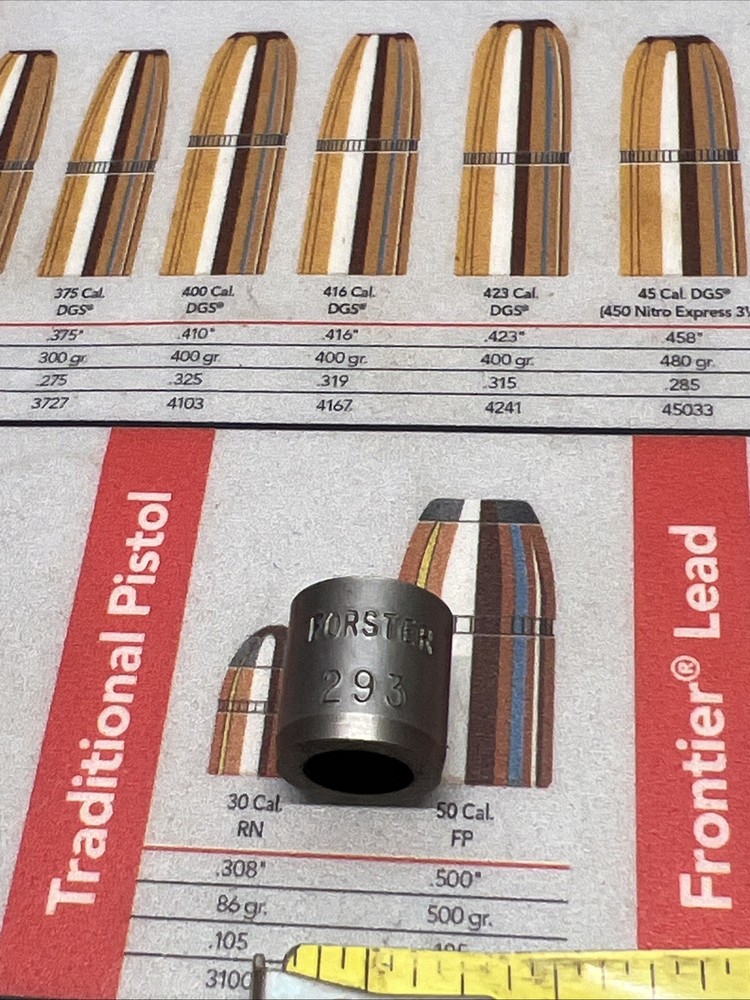 FORSTER NECK BUSHING .293 COMPETITION DIE PART RELOADING