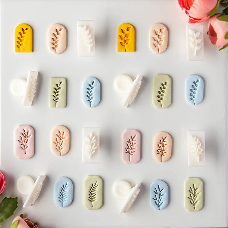 Leaf Pattern Polymer Clay Mold for Pendant Earrings Stamping DIY 1pc