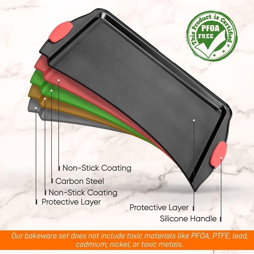 Nutrichef Medium Cookie Sheet-Deluxe Nonstick Gray Coating Inside & Outside