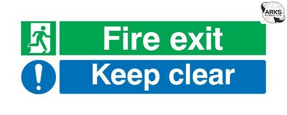 SIGNS & LABELS Fire Exit Keep Clear Sign - Rigid Polypropylene - 150mm x 450mm F