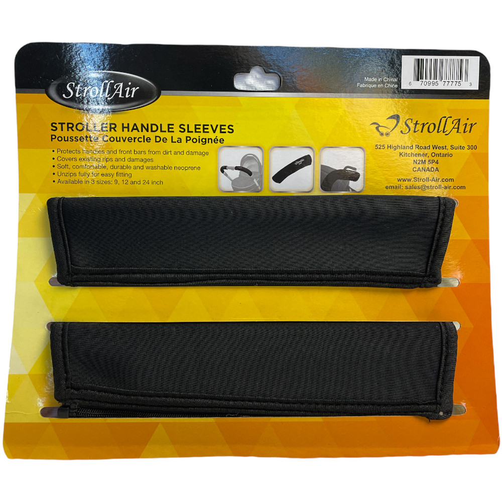 Stroller Handle Sleeves Black 2 in a Pack 9" NIP