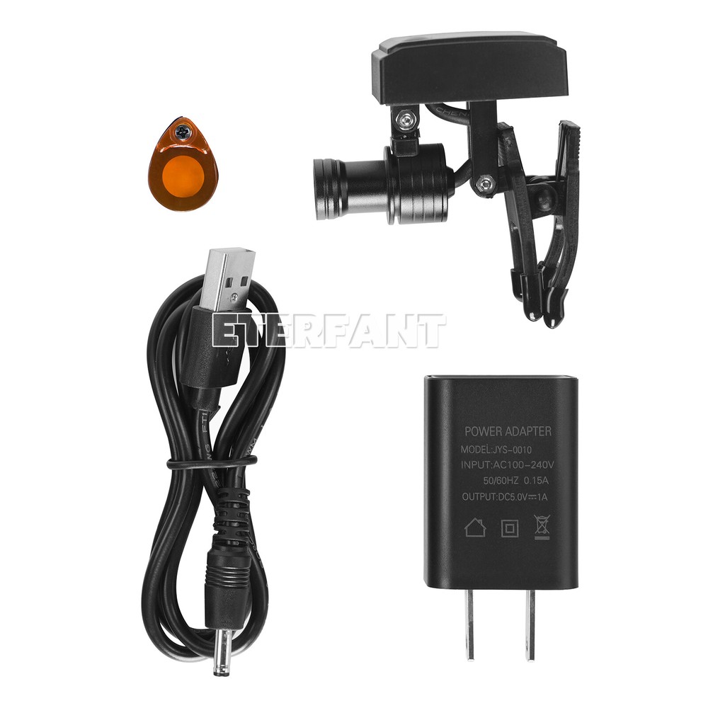 ETERFANT 5W Wireless Dental LED Headlight with Filter Binocular Loupe Adjustable