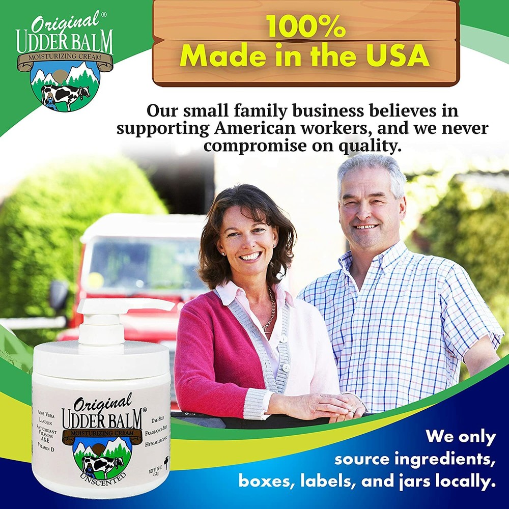 Unscented Original Udder Balm Thick Moisturizing Cream. Help for dry hands. *OUB