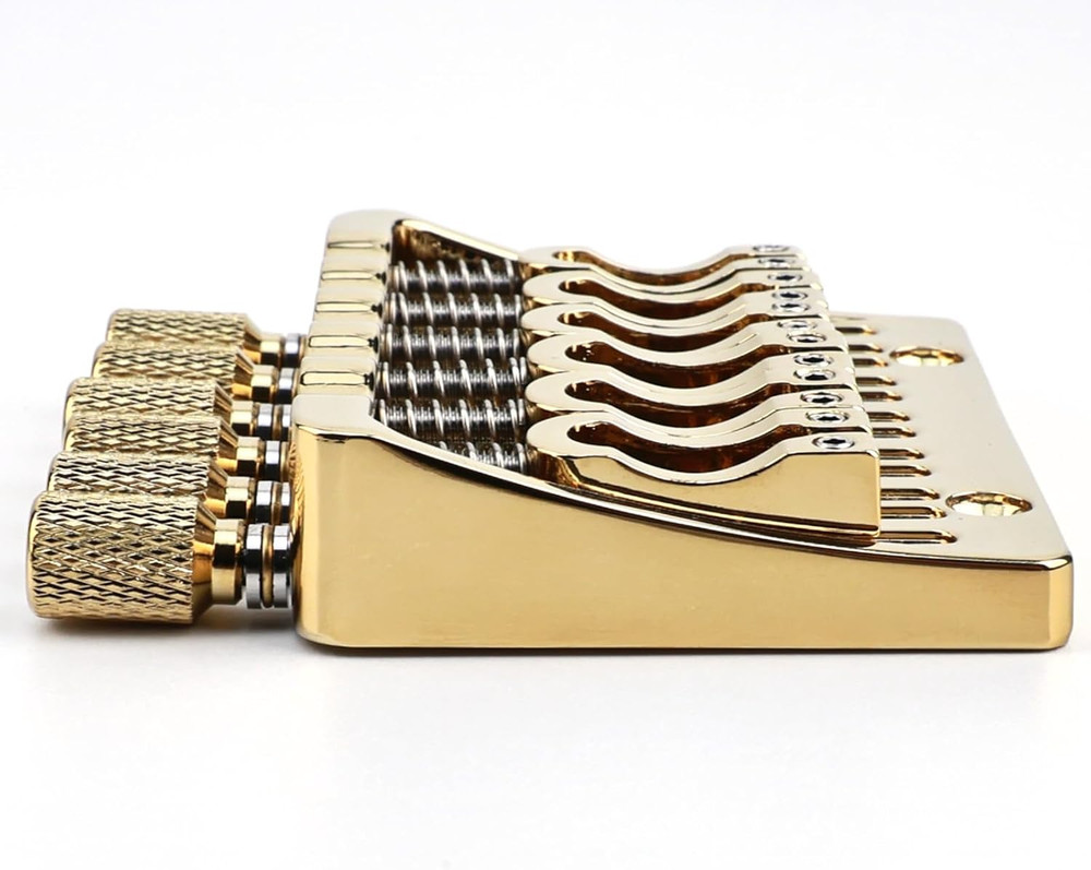 Gold 6 String Headless Guitar Fixed Bridge System Set
