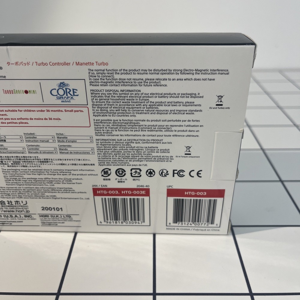 PC Engine Turbografx 16 Core Grafx Mini Turbo Controller Pad Official HTG-003