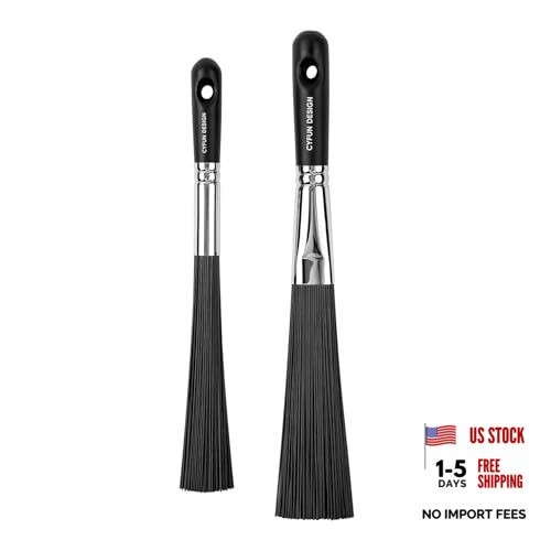 2 Pcs Splatter Brush - Ink - Abstract Flat + Round Splatter Brush