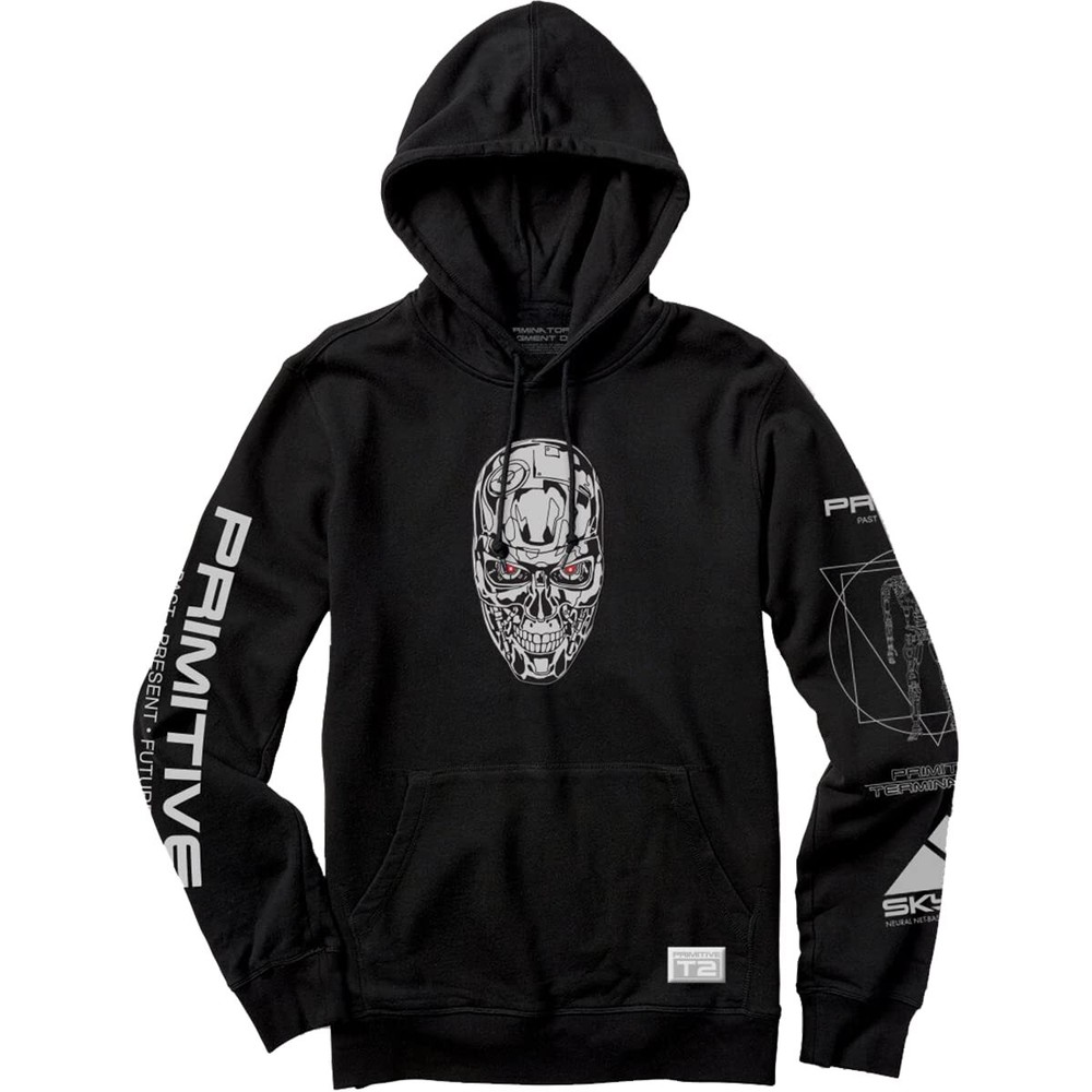 Primitive T2 Skynet Hooded Sweatshirt - MEDIUM Black