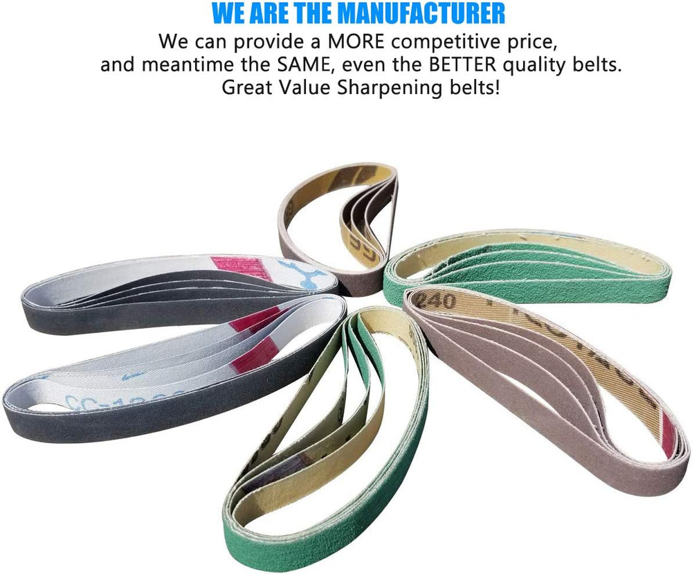 24 Pack 1/2" X 10" Replacement Knife Sharpener Sander Belt Kit for Work Sharp WS