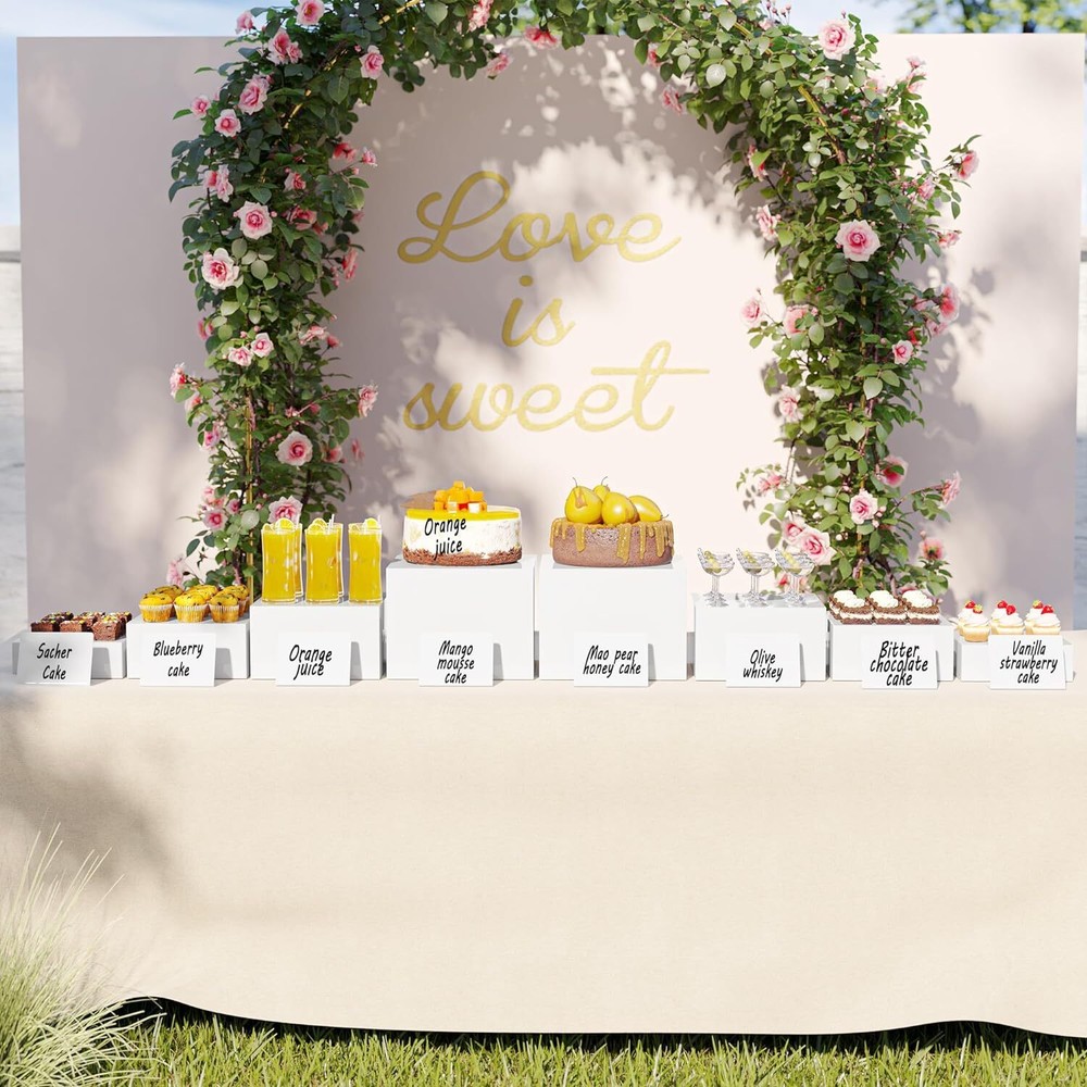 Food Risers for Buffet Table Display Stand for Catering Dessert Cube White 2 Set
