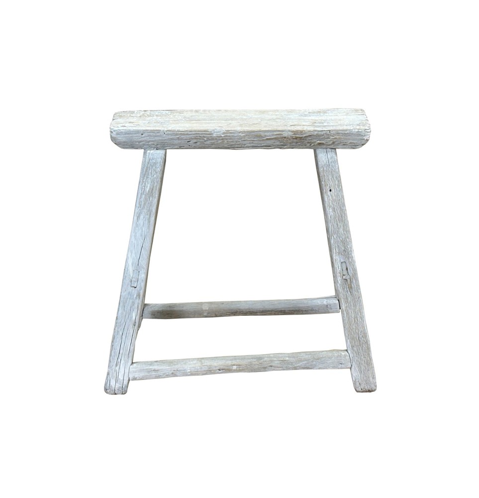 Rustic Raw Rough Wood Grain Rectangle Slim Stool Bench Side Table ws4591