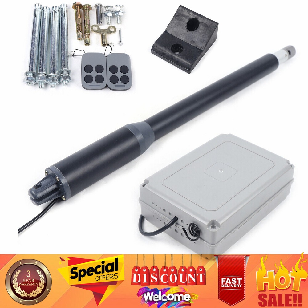 Automatic Gate Opener Kit Single Swing Gate Operator 325lbs w/ Remote Control
