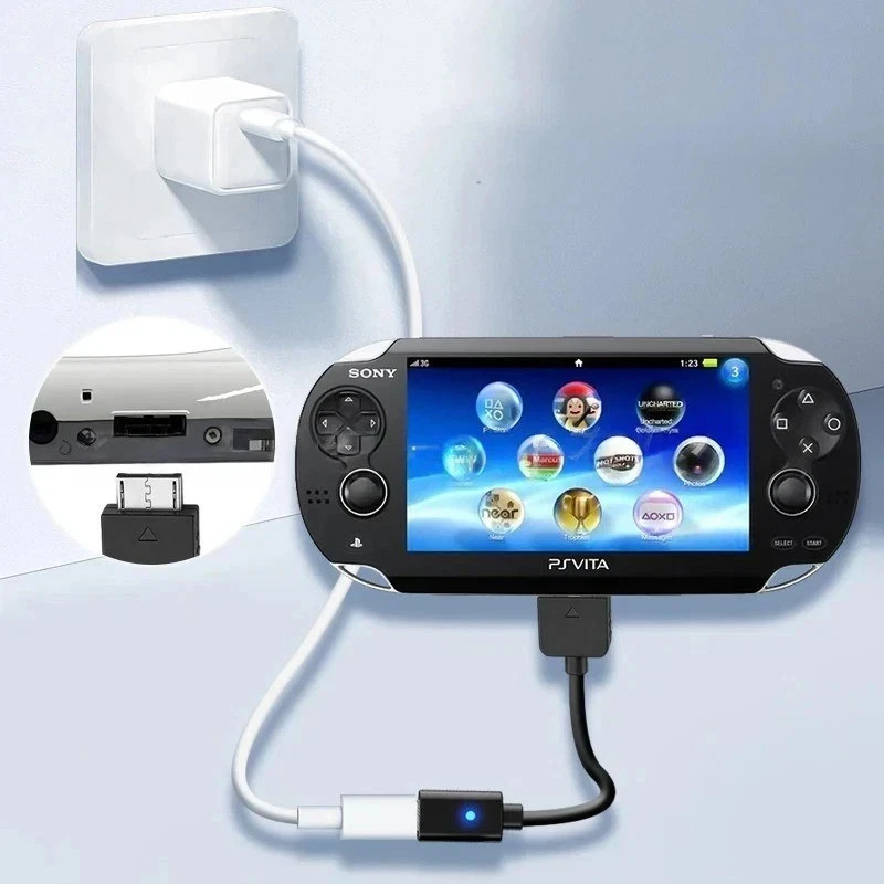 USB C Cable for Playstation Vita 1000 Controller Charging Adapter Type C LED