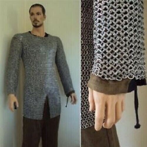 Chain mail 8 mm Flat riveted With Combo Warser Medium size Half Sleeve Shirt