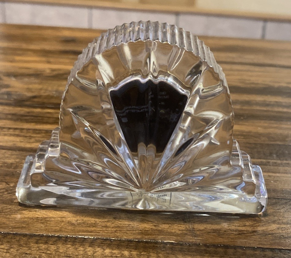 Vintage Crystal Clear Glass Clock Untested