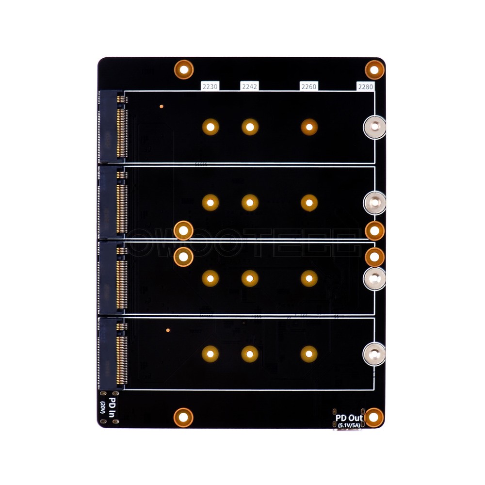 N16 Quad NVMe Expansion Adapter Board For Raspberry Pi 5