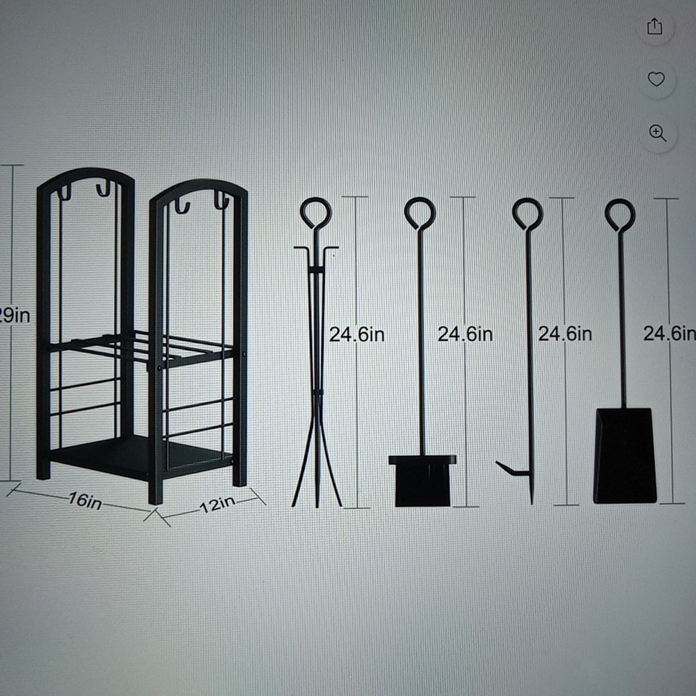 Fireplace Log Rack With 4 Piece Tool Set Included. Last Chance.