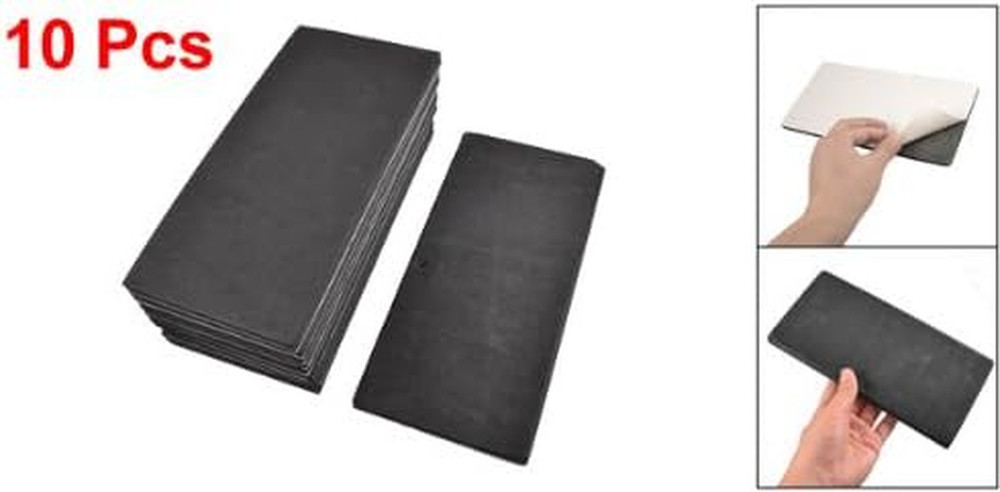 10 Pcs X Black Rectangle Adhesive Foam Replacement Sander Back Pad Fit Rectangul