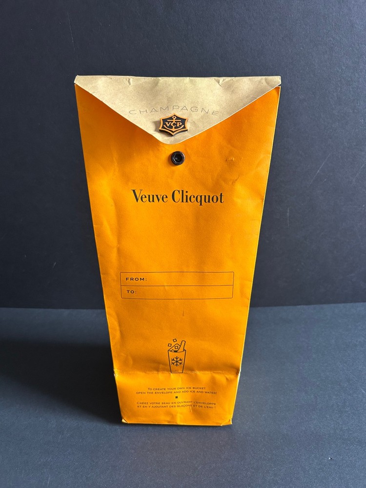VEUVE CLICQUOT BRUT - Ice Bucket Envelope  -EMPTY - 2 'Ice Jacket' Tags