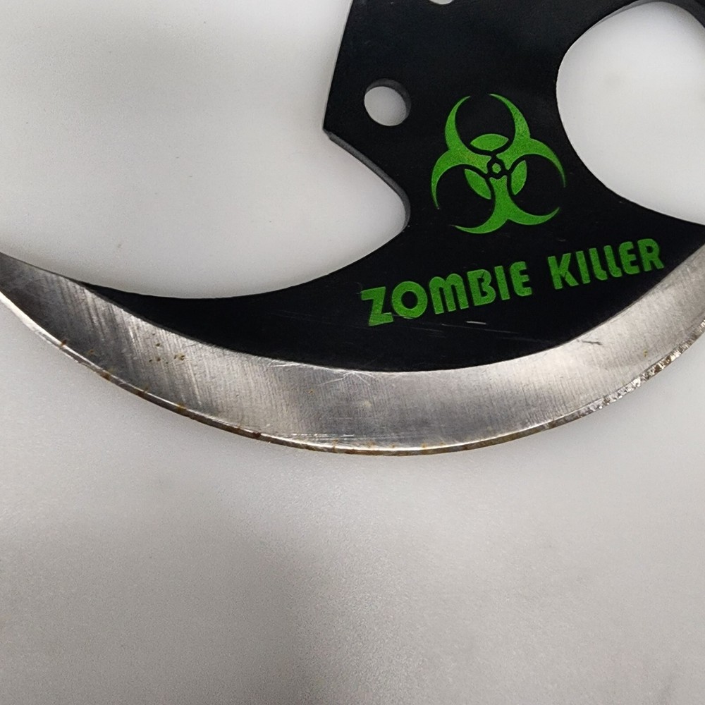 Zombie Killer Skullsplitter Throwing Axe Hatchet with Fingerhole - Green