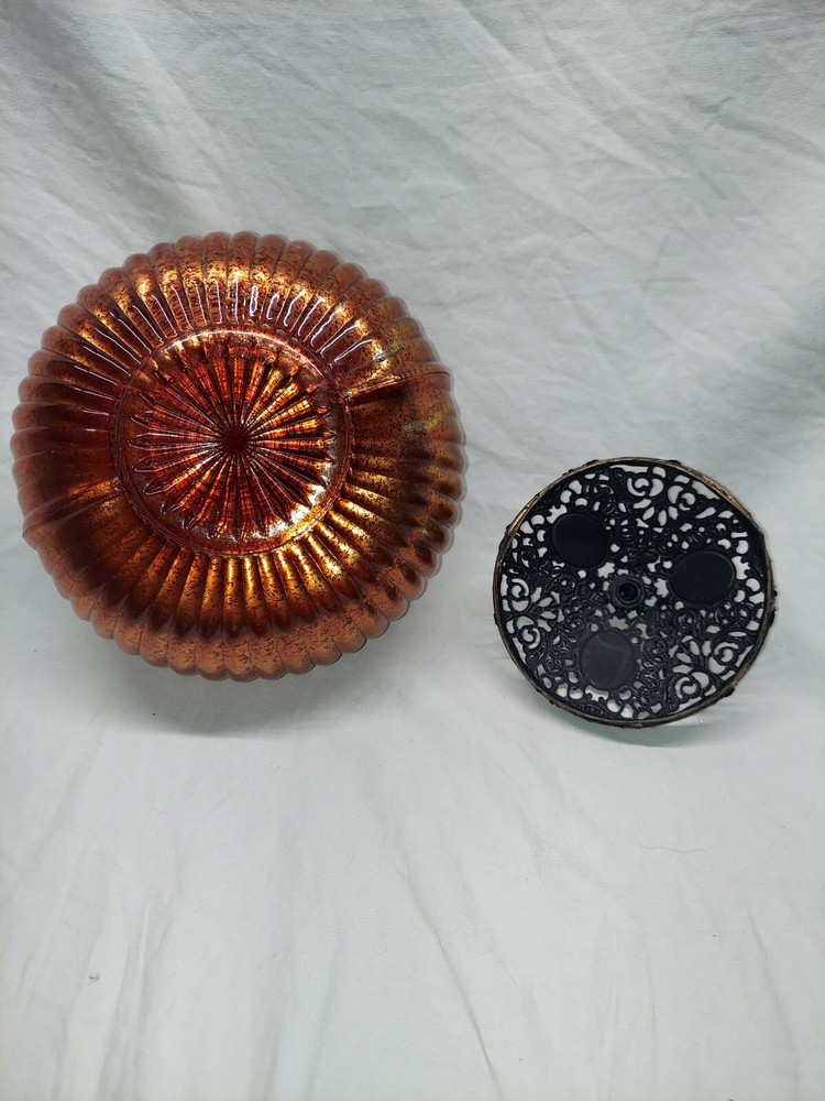 Filigree Powder Container Glass Trinket Ornate