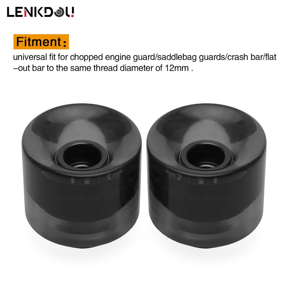 2Pcs M12 Protective Slider Crash Bar End Balls Engine Guard Protector For Harley