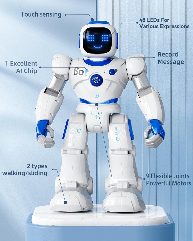 1088 Smart Robots for Kids Large Programmable Interactive RC Robot with Voice Co