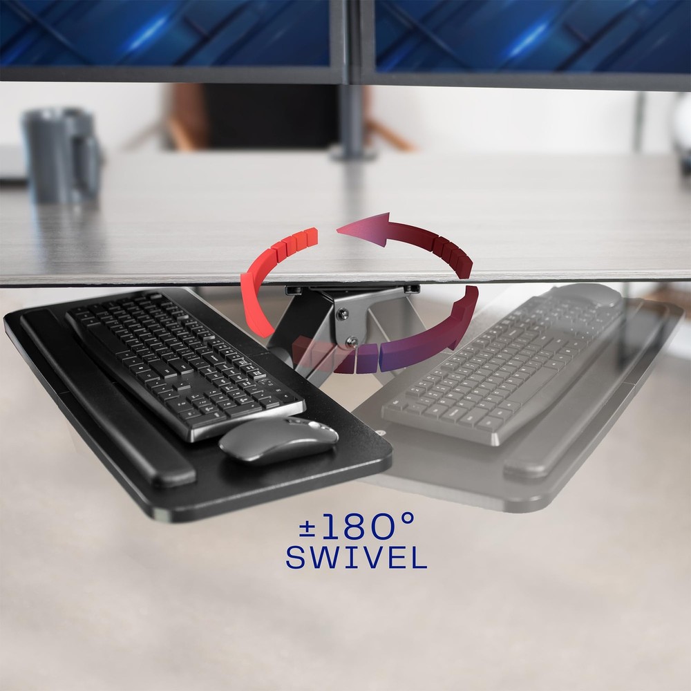 VIVO Adjustable Computer Keyboard & Mouse Platform Tray Ergonomic Under Table