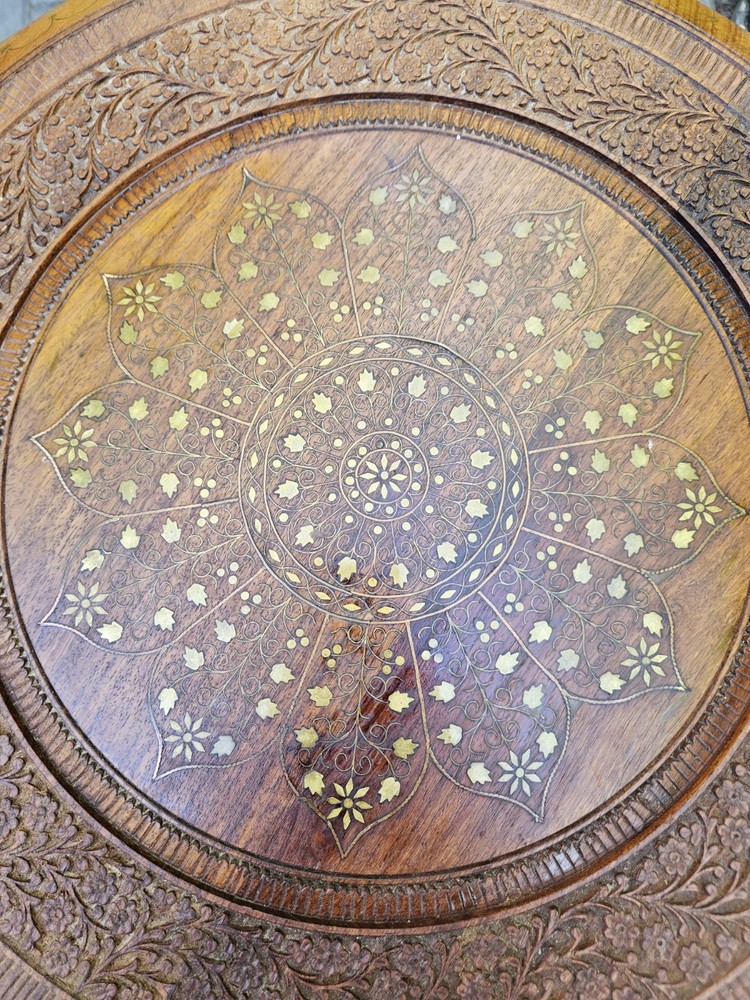 VTG Anglo Indian Octagonal Side Table 21" Tall