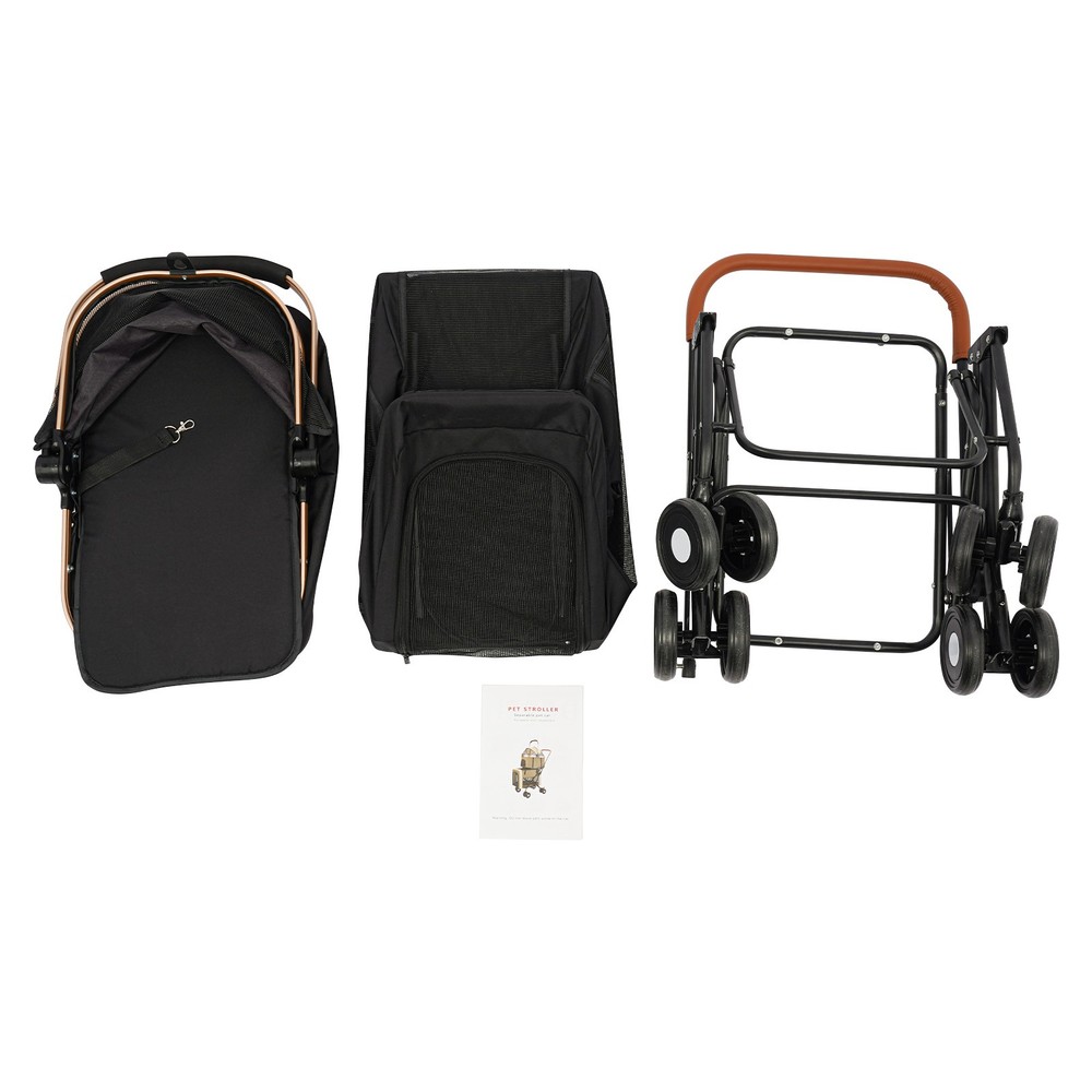 2-Tiers Small & Medium Dogs Stroller Dog & Cat Stroller Pet Stroller Foldable