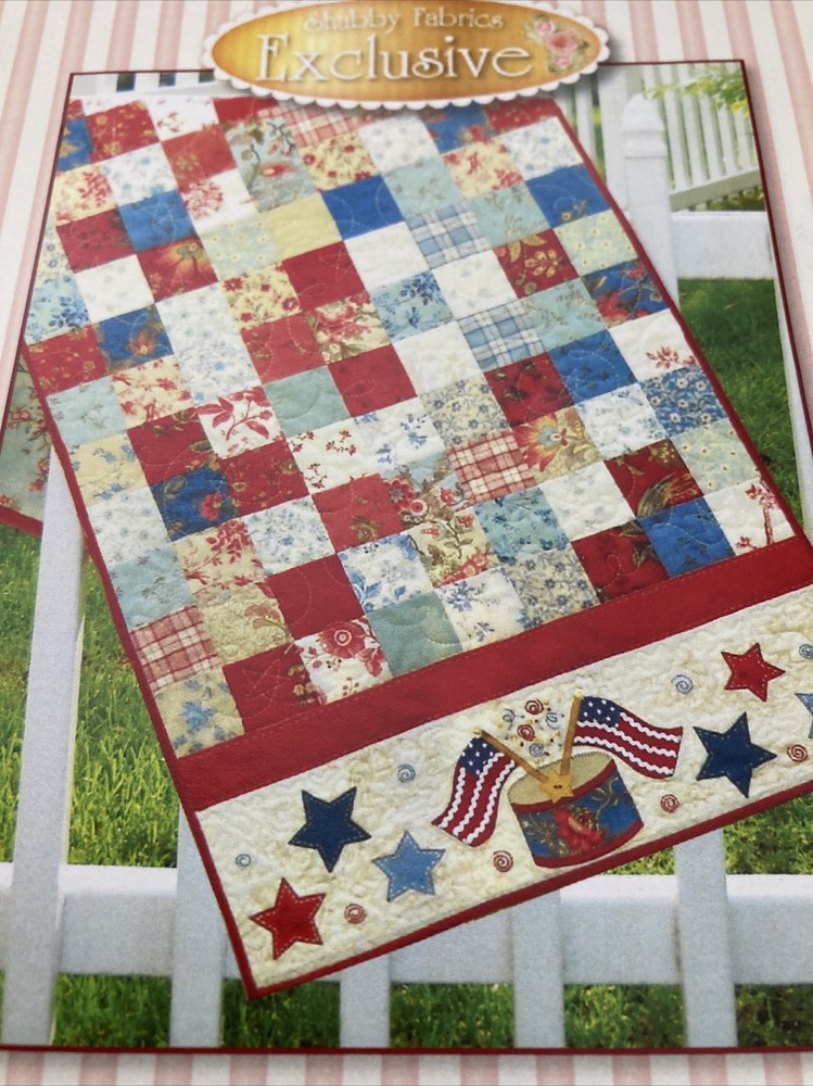 American Glory Table Runner Pattern by Shabby Fabrics used