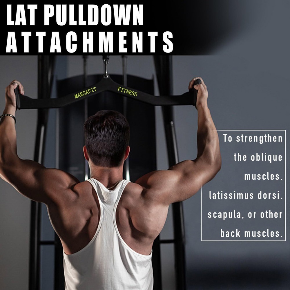 Pulley Cable Machine Attachments Rowing Bicep Curl Tricep Lat Pulldown Bar
