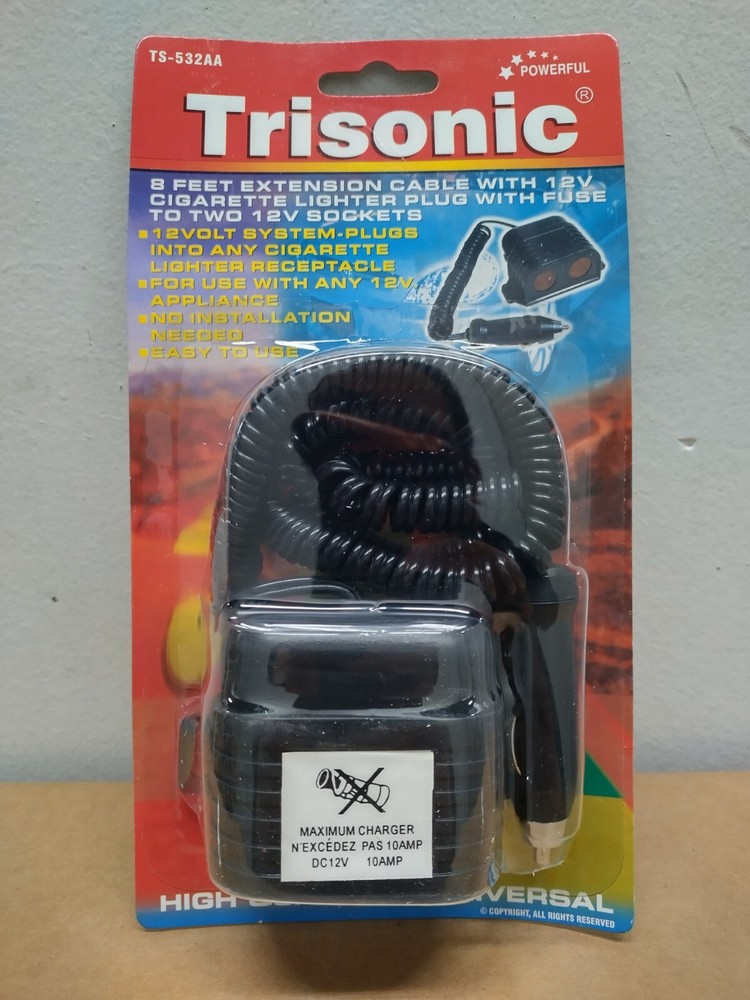 Trisonic Dual USB Power Adapter Car LCD Cigarette Lighter Socket Splitter DC 12V