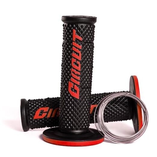 - Circuit V Motorcycle Grip - Internal Lock, Polymer and Full Diamond Texture
