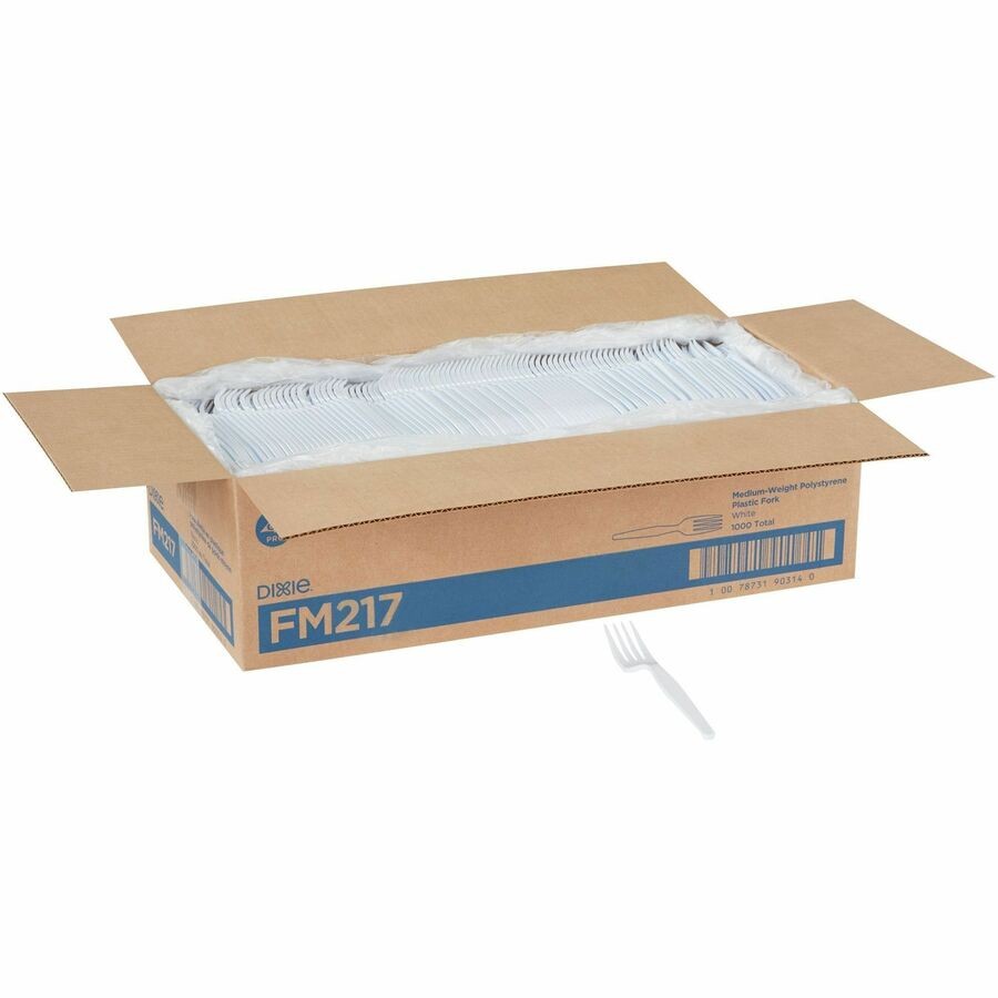 Dixie Plastic Tableware - 1000/carton - Plastic - White (FM217)