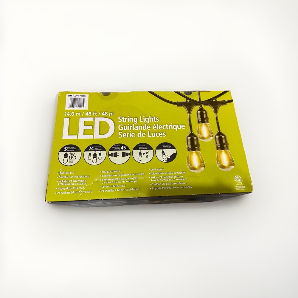 Feit Electric 48ft LED Filament String Light Set | Model 72007 | Black