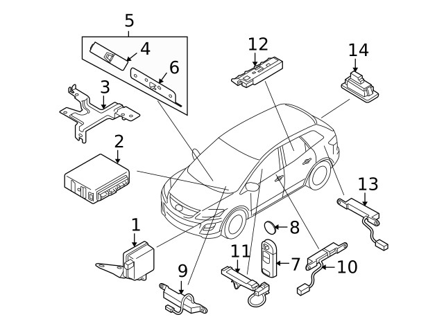 Genuine Mazda Keyless Entry Transmitter EHY5-67-5RYA