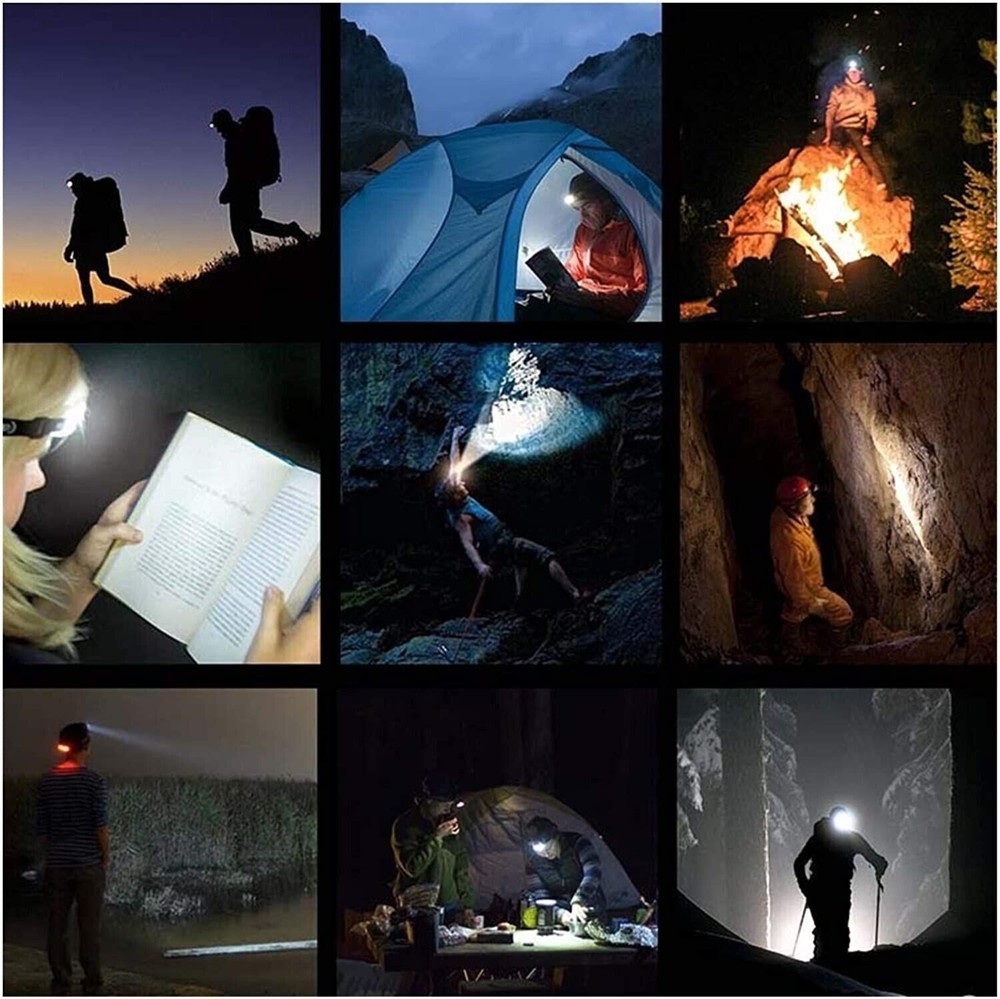Headlamp Headlight Flashlight Torch Waterproof Sensor COB LED