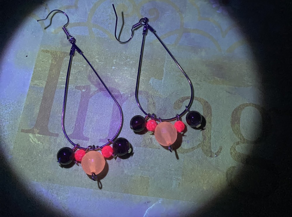 Ruby, Red Garnet, & Rose Quartz Genuine Stone Handmade Earrings