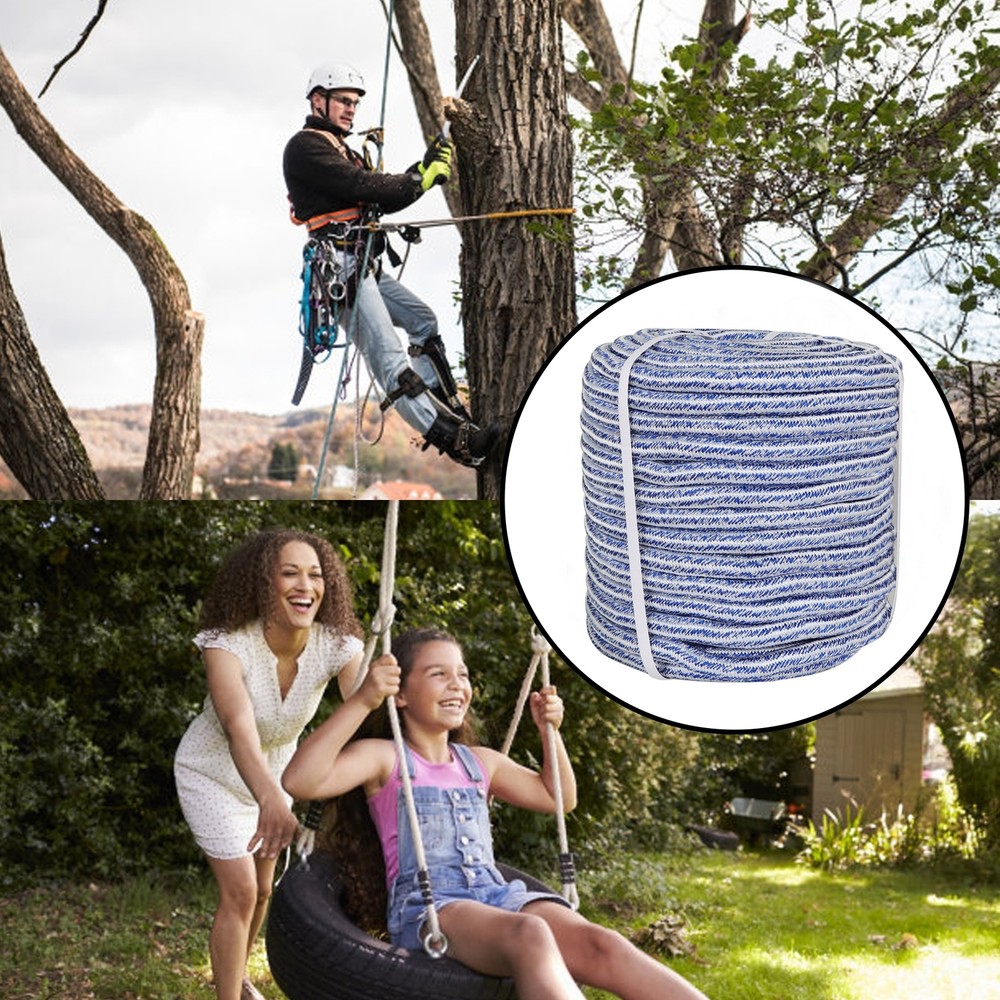 24 Strand Braid Polyester Rope Arborist Tree Climbing Rope 20000Lbs 3/4" × 200'