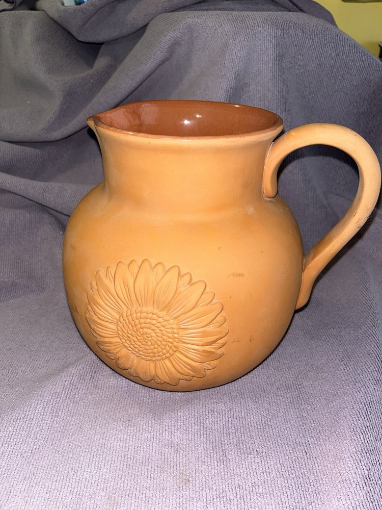 Terra Cotta Sunflower Pitcher