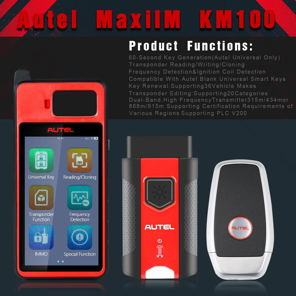 2025 Newest Autel MaxiIM KM100 Key Fob Programming Tool Programmer Immobilizer