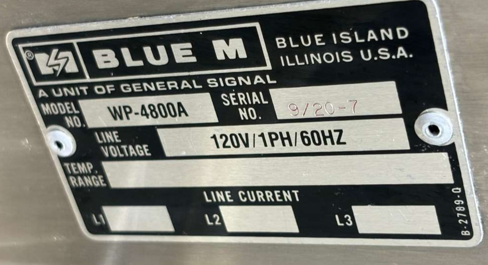 Blue M March Industrial Mechanical Convection Oven Model WP-4800A, AC-3C-MD