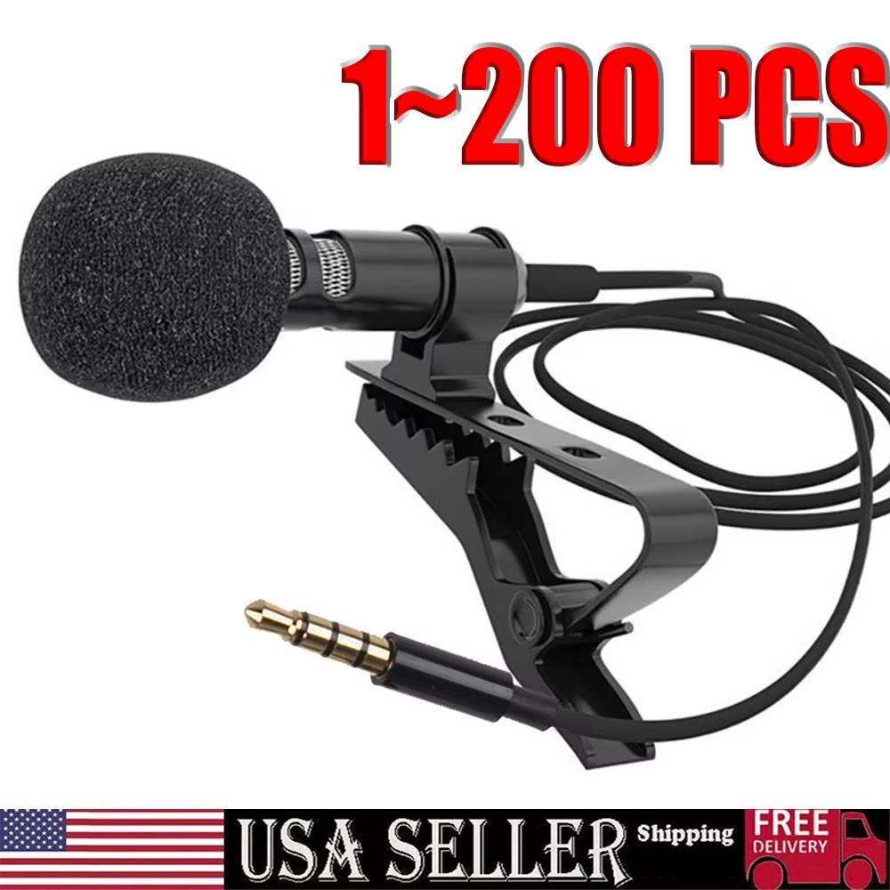 Omnidirectional Lapel Lavalier Microphone Clip-on Condenser Mini Iphone Android