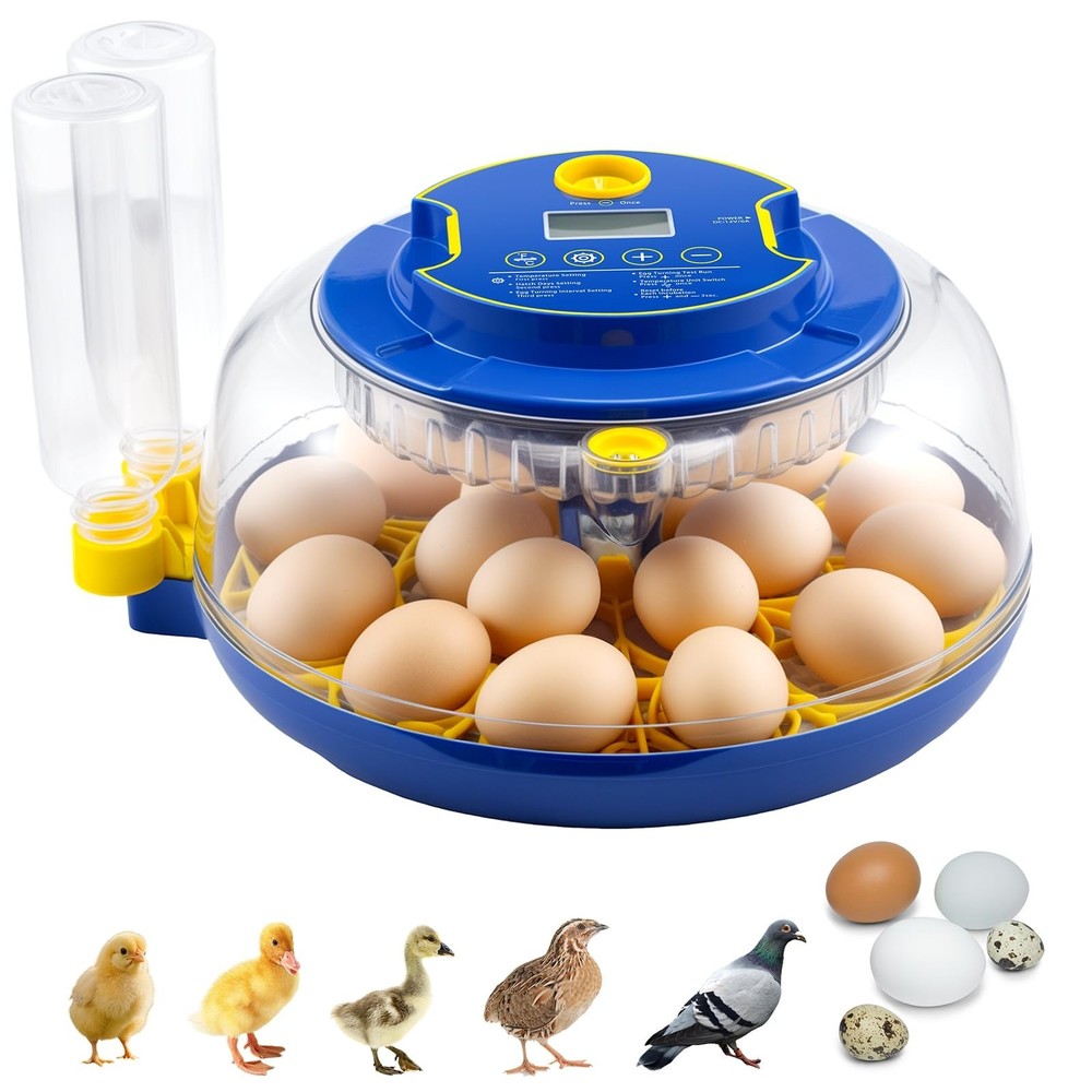 Automatic 18 Egg Incubator with Turner, Temp & Humidity Control for Hatching Egg