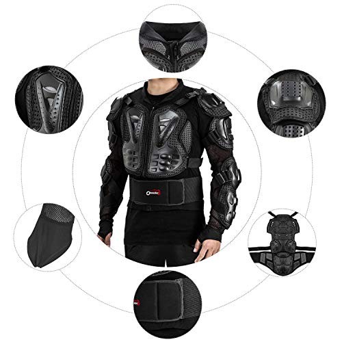 Motorcycle Body Protective Jacket Armor Men, Motocross Medium-Large Black