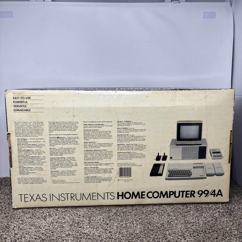 NEW VTG NOS Texas Instruments TI-99/4A Home Computer - OPEN BOX