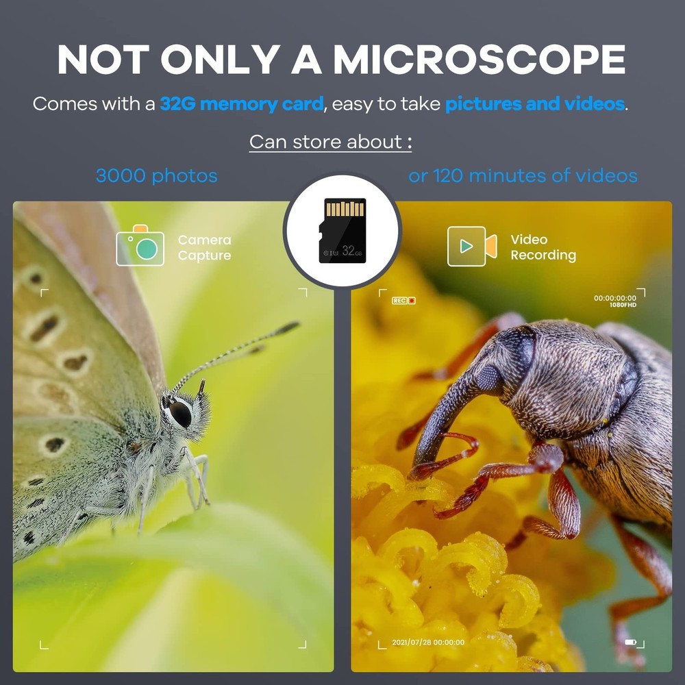 Andonstar AD203 Digital Microscope (Black+Bracket) Handheld Black+Bracket